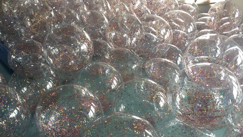 PVC inflatable Beach ball Transparent Flake ball Child Adult toy ball transparent Flake Beach ball filling ball