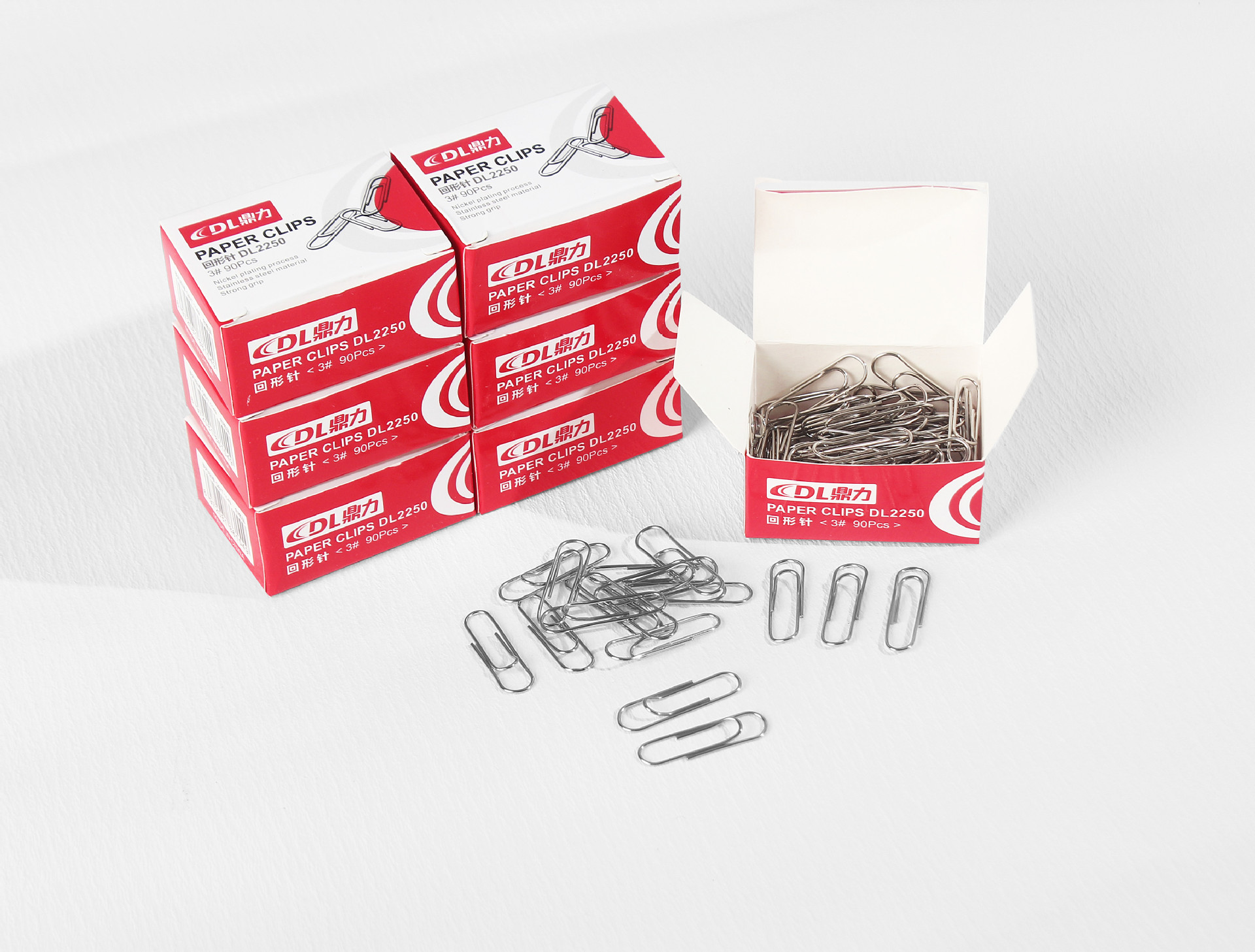 Metal Nickel-Plated Paper Clips No. 3 90 Boxed Paper Clip Paper Clip Office Finance Supplies Stationery Wholesale