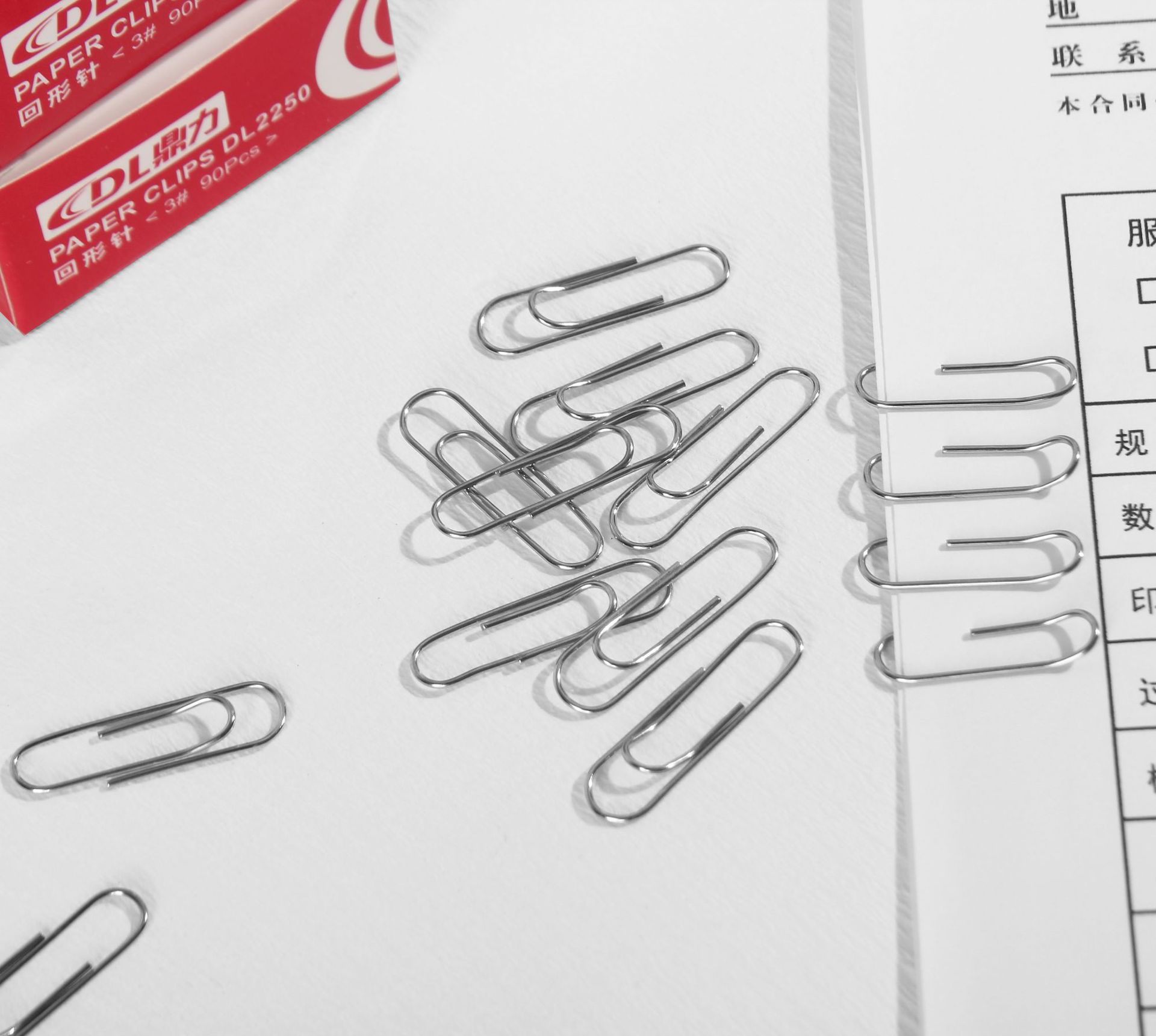 Metal Nickel-Plated Paper Clips No. 3 90 Boxed Paper Clip Paper Clip Office Finance Supplies Stationery Wholesale