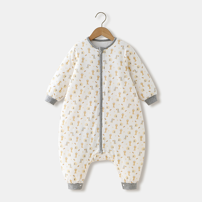 Split Leg Type Children Sleeping Bag Autumn and Winter Clip No. 400 Cotton Infant Warp Anti-Kicking Blanket Sleeping Bag