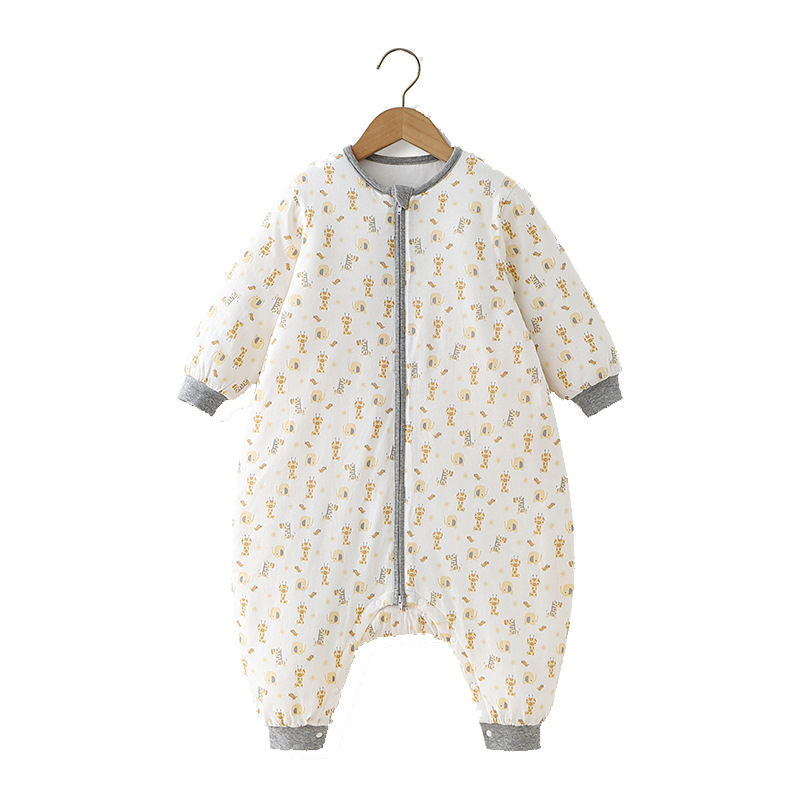 Split Leg Type Children Sleeping Bag Autumn and Winter Clip No. 400 Cotton Infant Warp Anti-Kicking Blanket Sleeping Bag