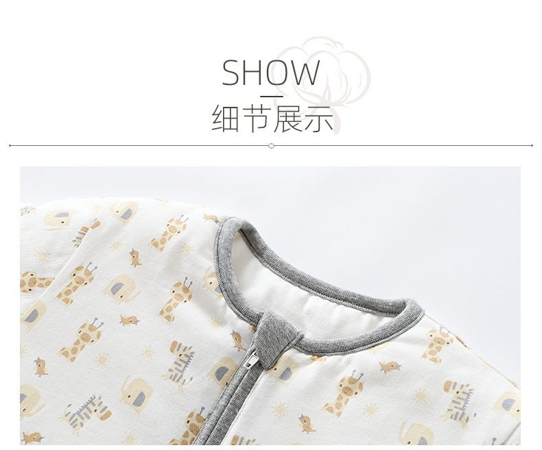 Split Leg Type Children Sleeping Bag Autumn and Winter Clip No. 400 Cotton Infant Warp Anti-Kicking Blanket Sleeping Bag