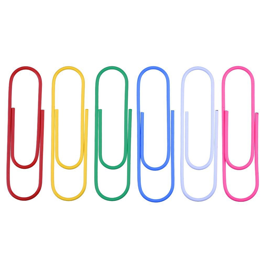 [Factory Sales] Color Plastic-Covered Paper Clip Nickel Plated Silver Cartoon Paper Clip 100mm Paper Clip