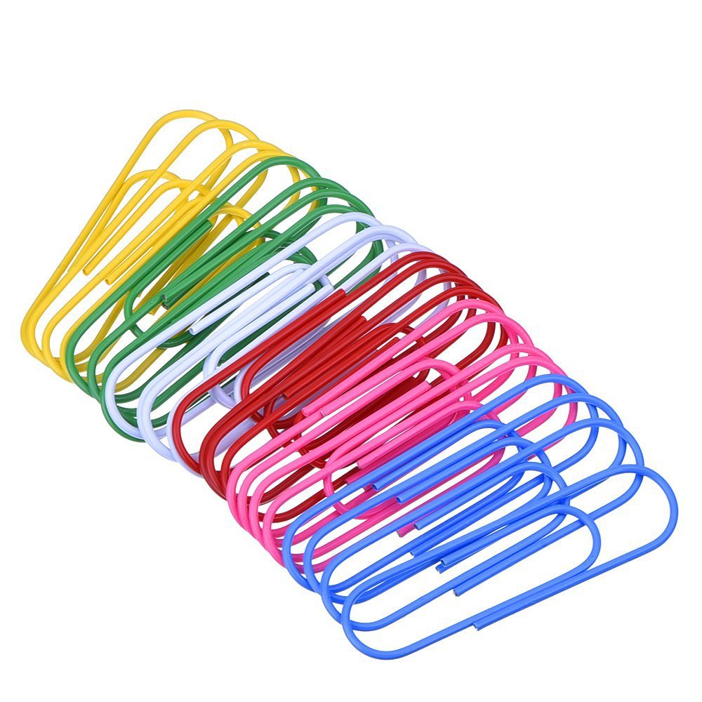 [Factory Sales] Color Plastic-Covered Paper Clip Nickel Plated Silver Cartoon Paper Clip 100mm Paper Clip