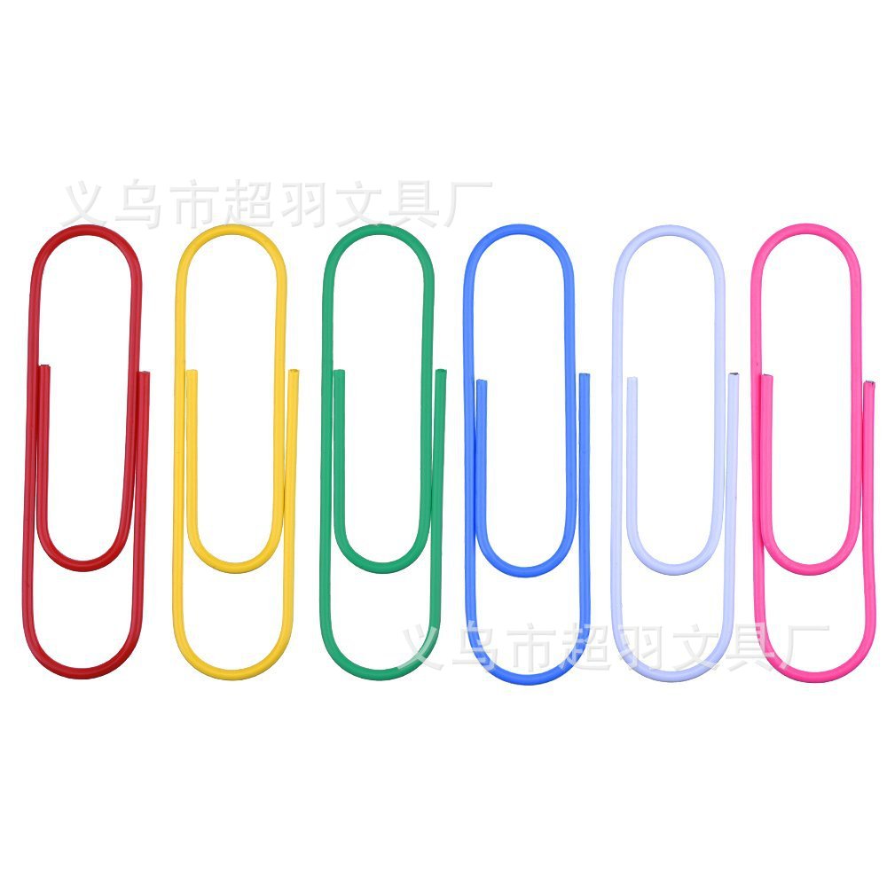 [Factory Sales] Color Plastic-Covered Paper Clip Nickel Plated Silver Cartoon Paper Clip 100mm Paper Clip