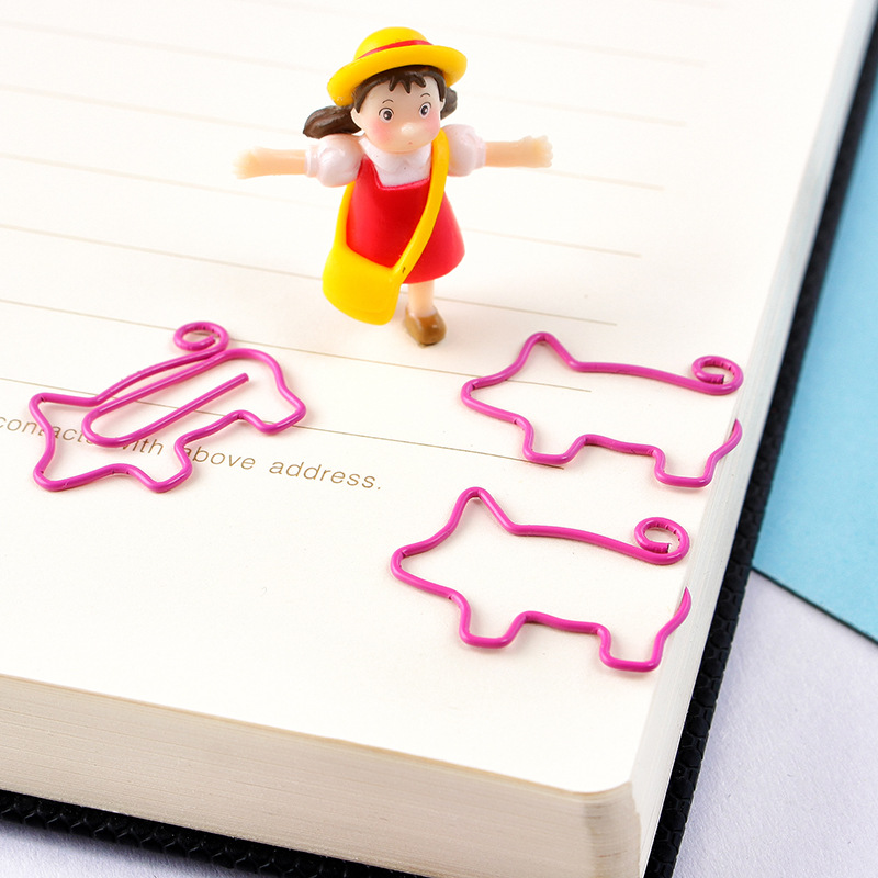 Factory Direct Sales Creative Cute Animal Clip Paper Clip Pinkpig opposite Sex Metal Paper Clip Clip