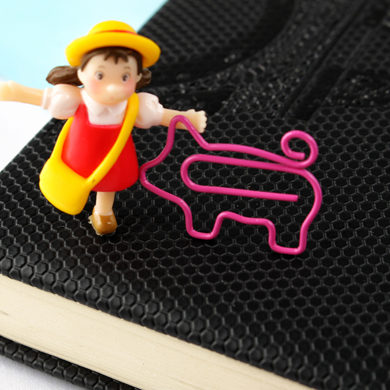 Factory Direct Sales Creative Cute Animal Clip Paper Clip Pinkpig opposite Sex Metal Paper Clip Clip
