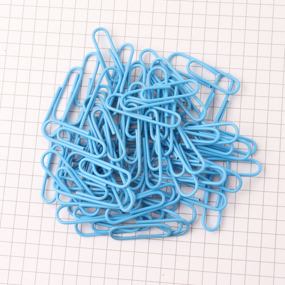 Metal Paper Clip Color Paper Clip Barrel Creative Multi-Color Cartoon Paper Clip Customization Desktop Products 28mm