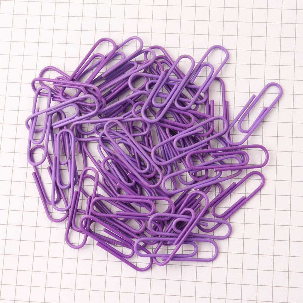 Metal Paper Clip Color Paper Clip Barrel Creative Multi-Color Cartoon Paper Clip Customization Desktop Products 28mm