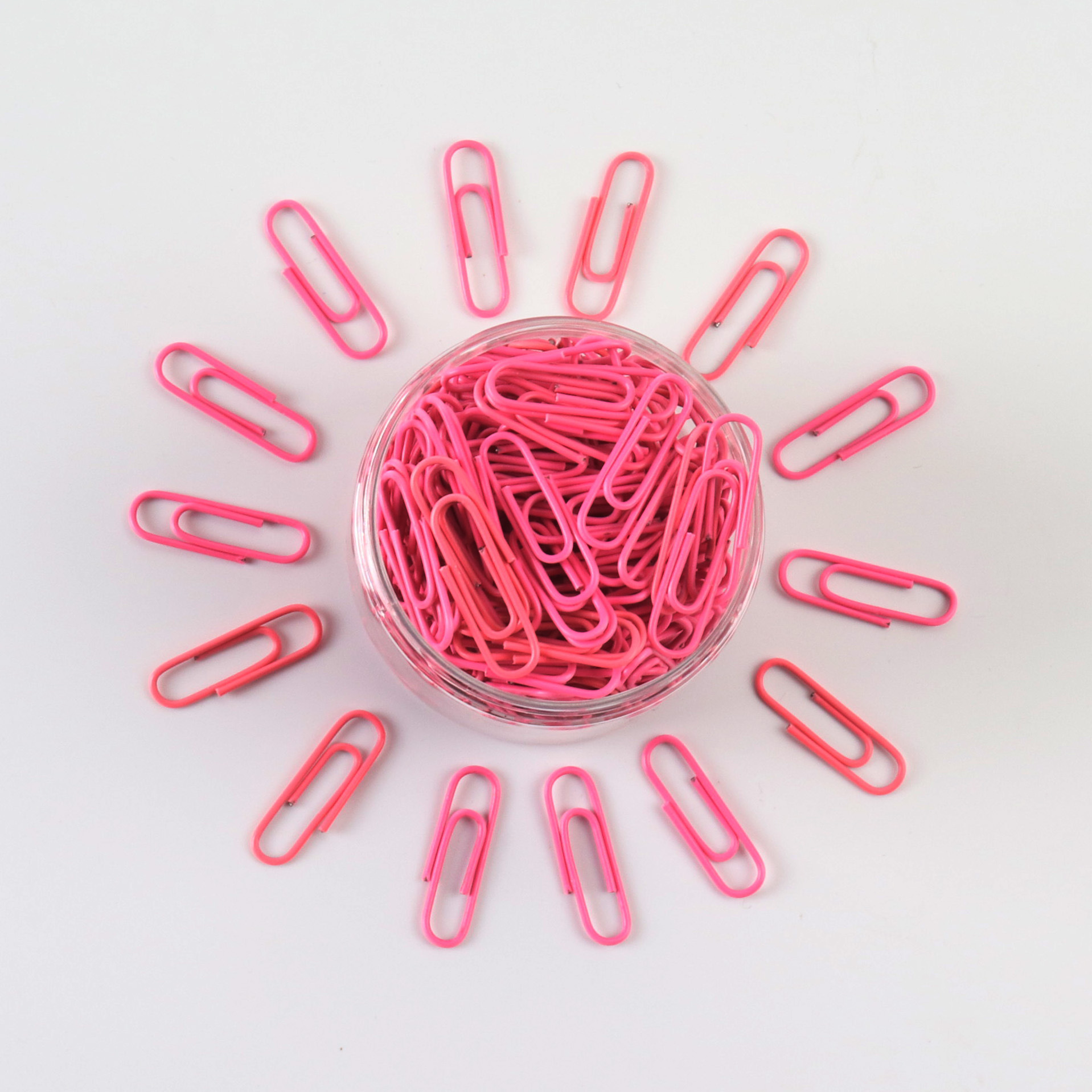 Metal Paper Clip Color Paper Clip Barrel Creative Multi-Color Cartoon Paper Clip Customization Desktop Products 28mm