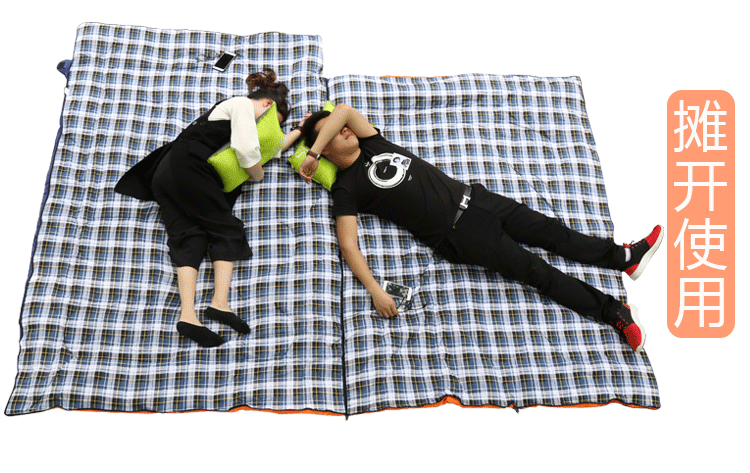 Outdoor double sleeping bag, autumn and winter camping, warm and thick envelope type sleeping bag Outdoor double sleeping bag, autumn and winter camping, warm and thick envelope type sleeping bag