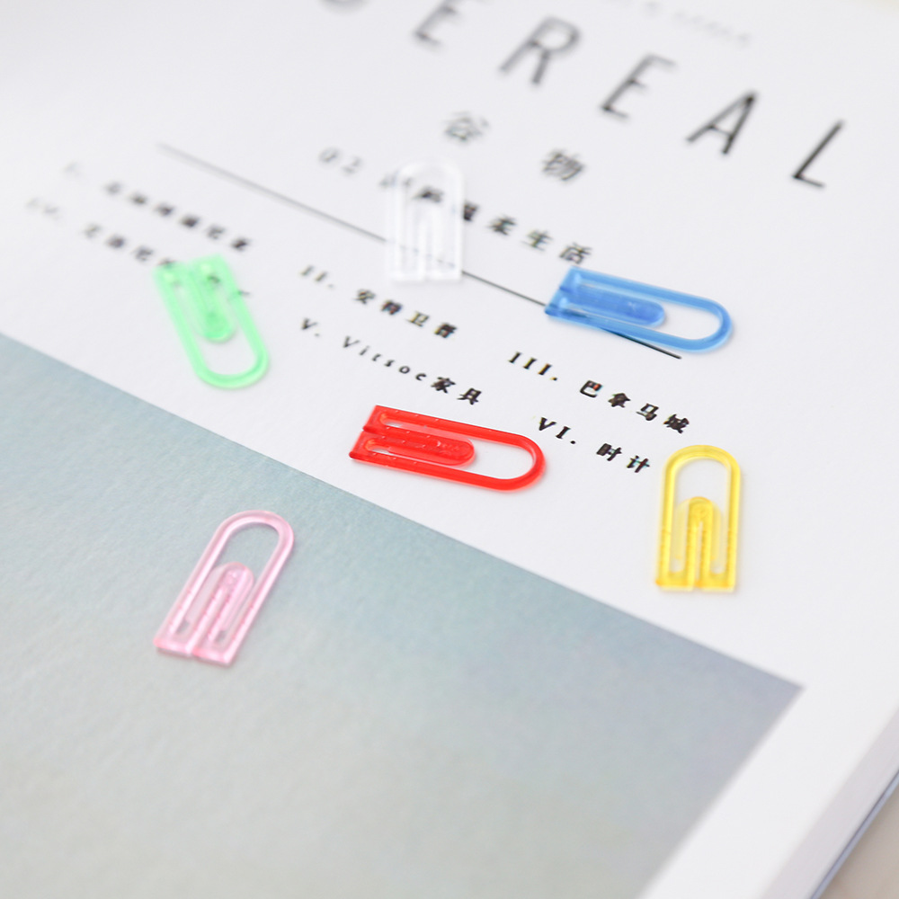 Plastic Paper Clip Office School Supplies Color Student Paper Storage Sorting Pin Boxed Anti-Rust Abs