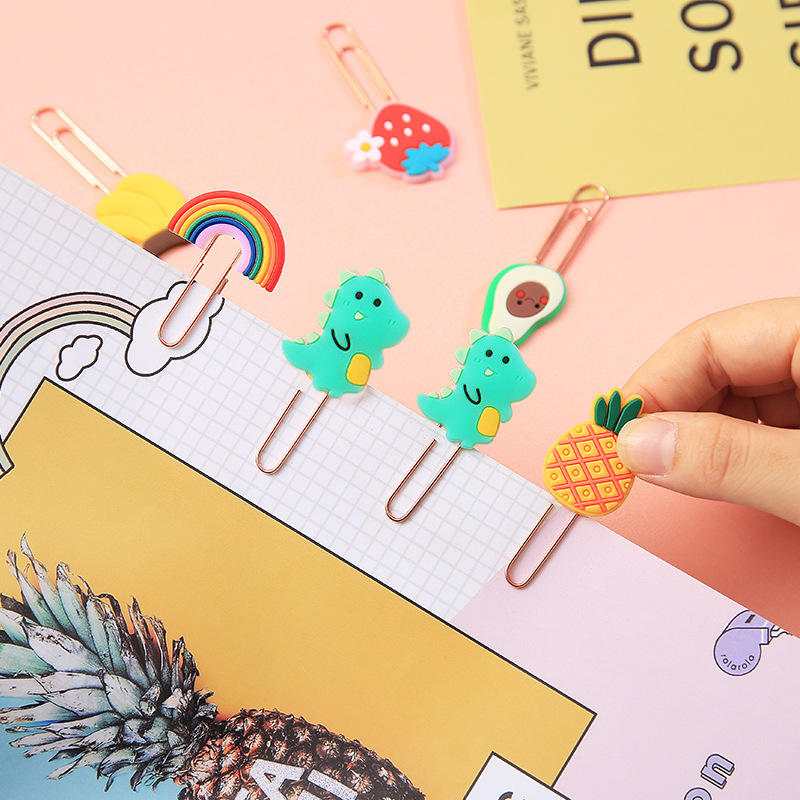 Korean Creative Cartoon Bookmark Student Paper Clip Bookmark Clip Metal Clip Shaped Paper Clips Decoration Small Pin