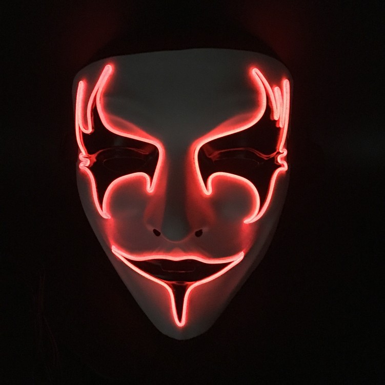 Halloween Glow mask PVC hand-painted bird&#039;s eye Ball V for vendetta mask flashing a cloud from the earth