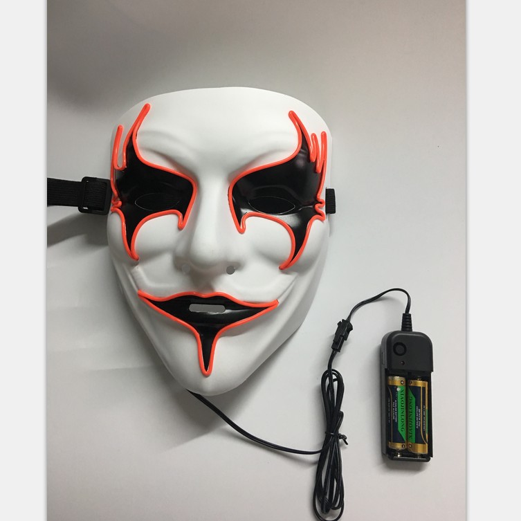 Halloween Glow mask PVC hand-painted bird's eye Ball V for vendetta mask flashing a cloud from the earth