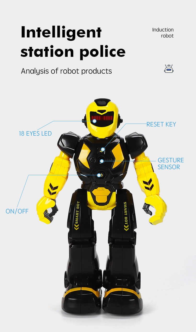 Mechanical War Police Early Education Intelligent Robot Exclusive for Cross-Border Electric Singing Infrared Induction Children's Remote Control Toy Mechanical War Police Early Education Intelligent Robot Exclusive for Cross-Border Electric Singing Infrared Induction Children's Remote Control Toy