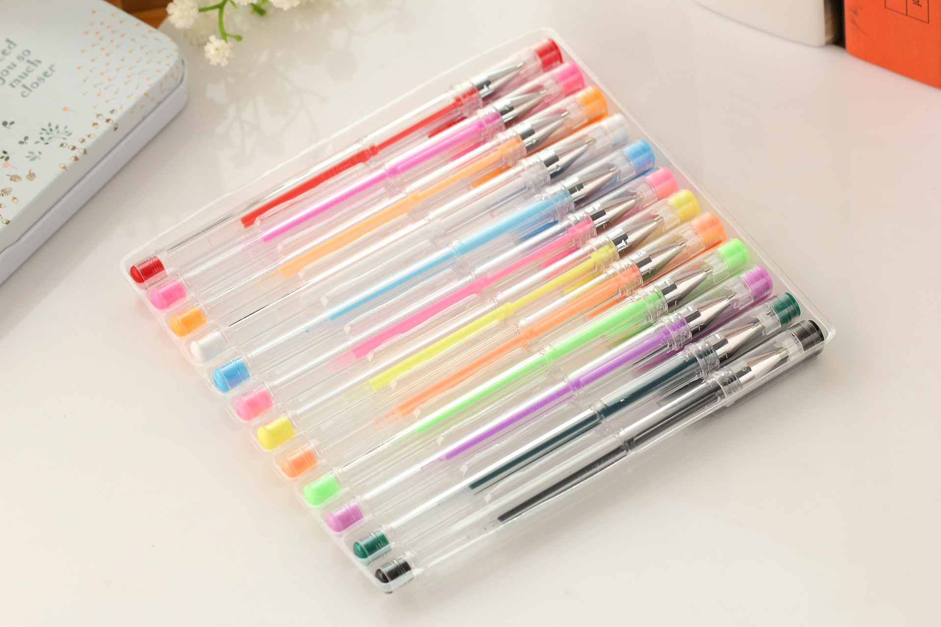 Spot Factory Direct Sales 60 Color Gel Pen Set Pen Set Fluorescent Pen Flash Pen Metallic Pen Set
