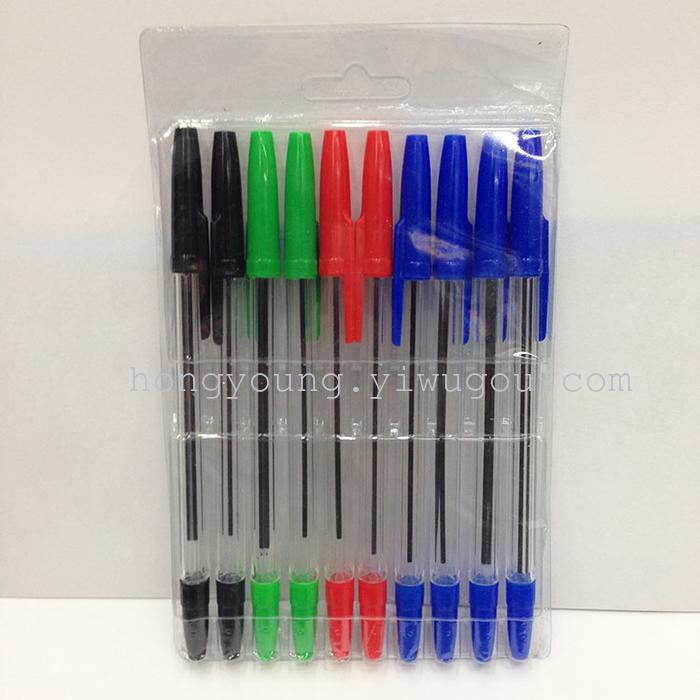 Color ball point pen 10 color 12 color 6 color simple ball point pen PVC Bag Set