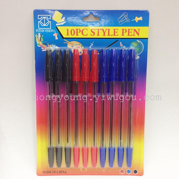 Color ball point pen 10 color 12 color 6 color simple ball point pen PVC Bag Set