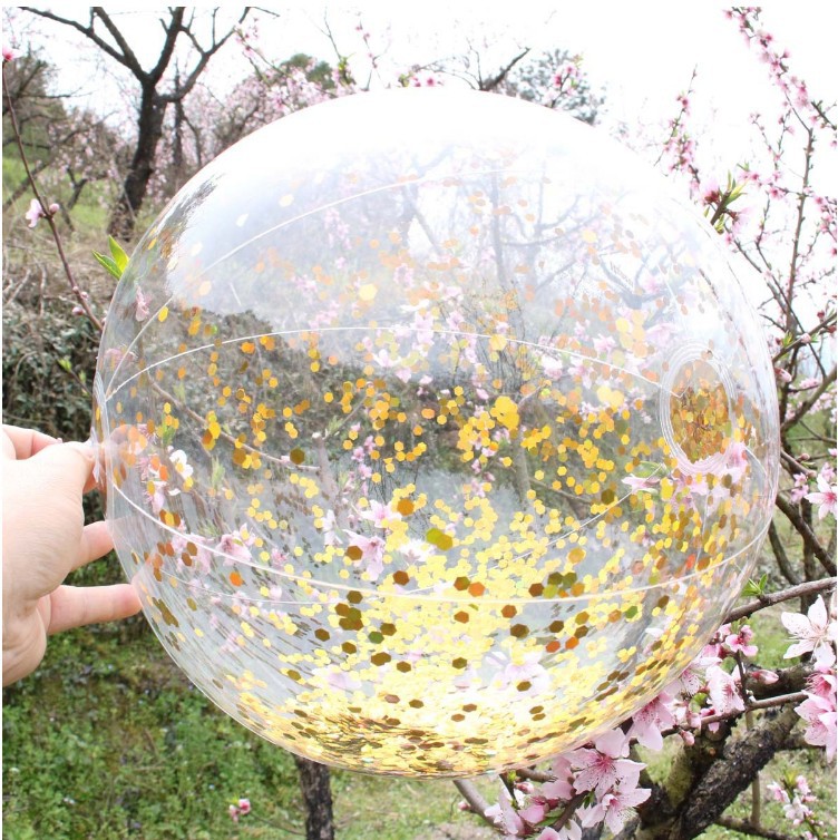 Internet Celebrity Transparent PVC Gold Leaf Flash Ball Water Toy Photo Props Inflatable Sequins Beach Ball Internet Celebrity Transparent PVC Gold Leaf Flash Ball Water Toy Photo Props Inflatable Sequins Beach Ball