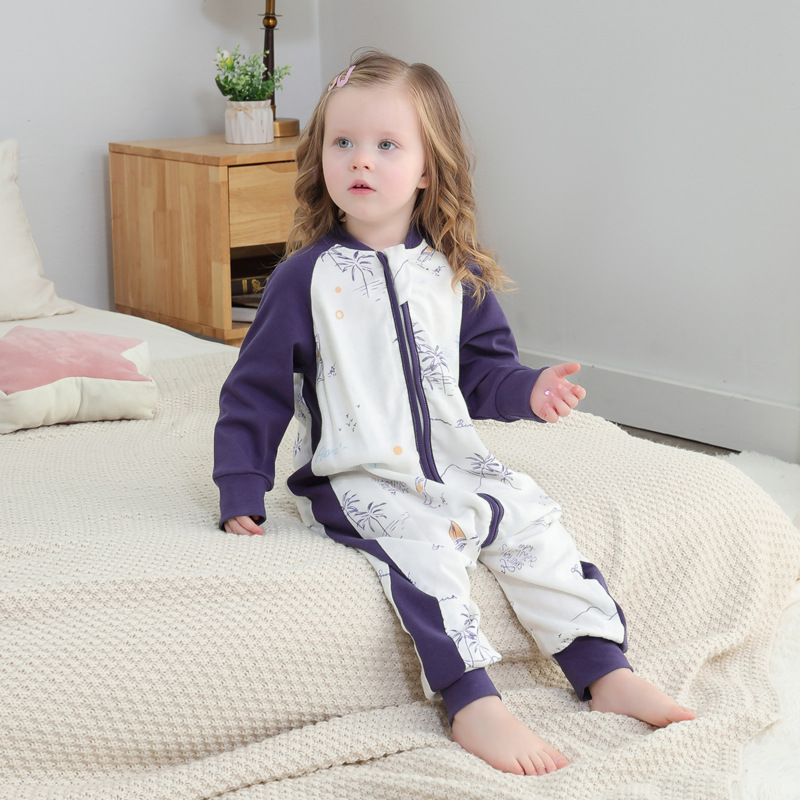 Baby Sleeping Bag Short Sleeve Long Sleeve Gauze Sleeping Bag Children&#039;s Gauze Stitching Split Leg Sleeping Bag Baby Anti-Kick Quilt