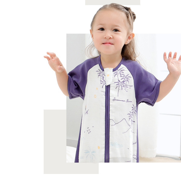 Baby Sleeping Bag Short Sleeve Long Sleeve Gauze Sleeping Bag Children's Gauze Stitching Split Leg Sleeping Bag Baby Anti-Kick Quilt Baby Sleeping Bag Short Sleeve Long Sleeve Gauze Sleeping Bag Children's Gauze Stitching Split Leg Sleeping Bag Baby Anti-Kick Quilt