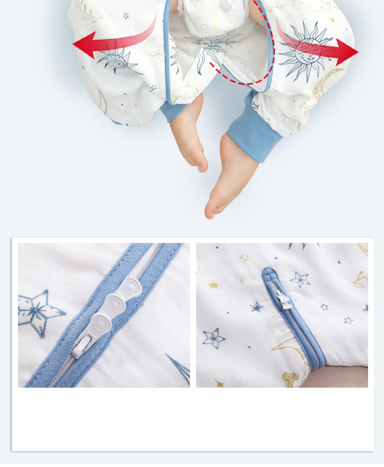 Baby Sleeping Bag Short Sleeve Long Sleeve Gauze Sleeping Bag Children's Gauze Stitching Split Leg Sleeping Bag Baby Anti-Kick Quilt Baby Sleeping Bag Short Sleeve Long Sleeve Gauze Sleeping Bag Children's Gauze Stitching Split Leg Sleeping Bag Baby Anti-Kick Quilt