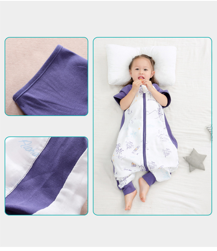 Baby Sleeping Bag Short Sleeve Long Sleeve Gauze Sleeping Bag Children's Gauze Stitching Split Leg Sleeping Bag Baby Anti-Kick Quilt Baby Sleeping Bag Short Sleeve Long Sleeve Gauze Sleeping Bag Children's Gauze Stitching Split Leg Sleeping Bag Baby Anti-Kick Quilt