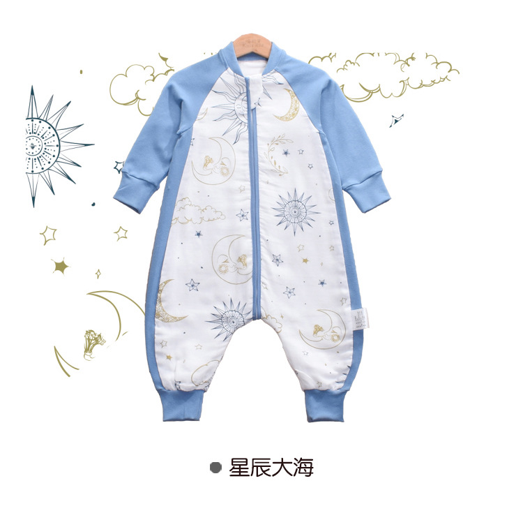 Baby Sleeping Bag Short Sleeve Long Sleeve Gauze Sleeping Bag Children's Gauze Stitching Split Leg Sleeping Bag Baby Anti-Kick Quilt Baby Sleeping Bag Short Sleeve Long Sleeve Gauze Sleeping Bag Children's Gauze Stitching Split Leg Sleeping Bag Baby Anti-Kick Quilt