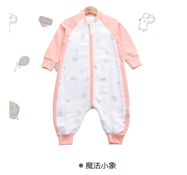 Baby Sleeping Bag Short Sleeve Long Sleeve Gauze Sleeping Bag Children's Gauze Stitching Split Leg Sleeping Bag Baby Anti-Kick Quilt Baby Sleeping Bag Short Sleeve Long Sleeve Gauze Sleeping Bag Children's Gauze Stitching Split Leg Sleeping Bag Baby Anti-Kick Quilt