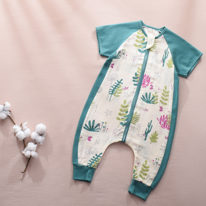 Baby Sleeping Bag Short Sleeve Long Sleeve Gauze Sleeping Bag Children's Gauze Stitching Split Leg Sleeping Bag Baby Anti-Kick Quilt Baby Sleeping Bag Short Sleeve Long Sleeve Gauze Sleeping Bag Children's Gauze Stitching Split Leg Sleeping Bag Baby Anti-Kick Quilt