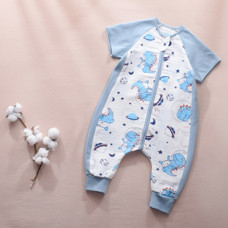 Baby Sleeping Bag Short Sleeve Long Sleeve Gauze Sleeping Bag Children's Gauze Stitching Split Leg Sleeping Bag Baby Anti-Kick Quilt Baby Sleeping Bag Short Sleeve Long Sleeve Gauze Sleeping Bag Children's Gauze Stitching Split Leg Sleeping Bag Baby Anti-Kick Quilt