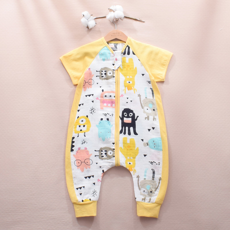 Baby Sleeping Bag Short Sleeve Long Sleeve Gauze Sleeping Bag Children's Gauze Stitching Split Leg Sleeping Bag Baby Anti-Kick Quilt Baby Sleeping Bag Short Sleeve Long Sleeve Gauze Sleeping Bag Children's Gauze Stitching Split Leg Sleeping Bag Baby Anti-Kick Quilt