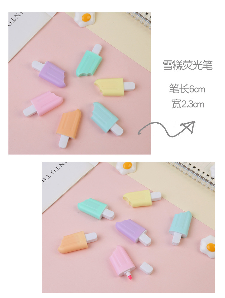 Tianfu Cartoon Fluorescent Pen Candy Modeling Student Suit Marker Mini Color Flash Large Capacity Outline