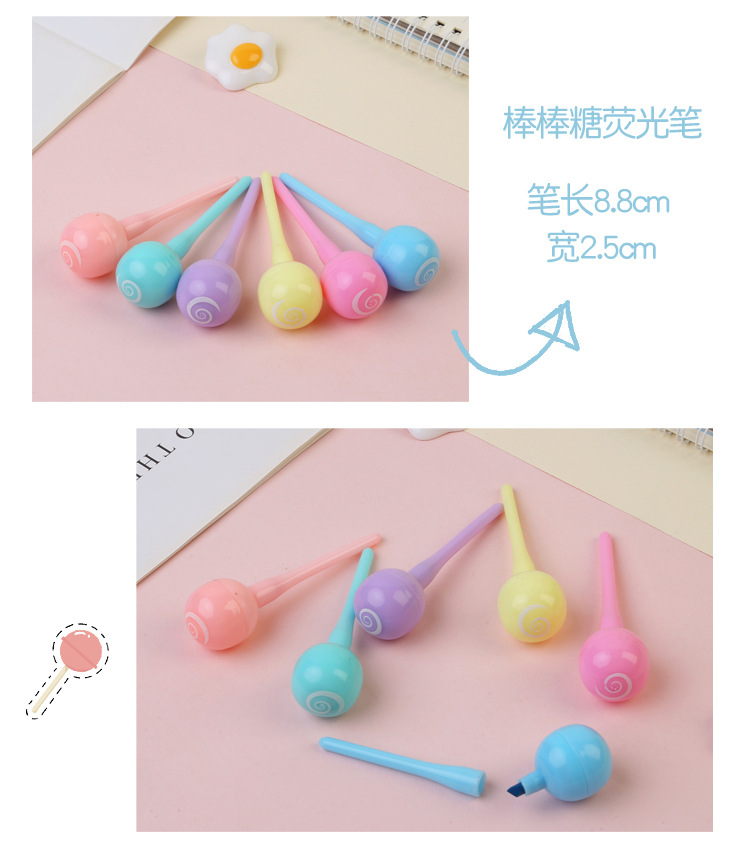 Tianfu Cartoon Fluorescent Pen Candy Modeling Student Suit Marker Mini Color Flash Large Capacity Outline