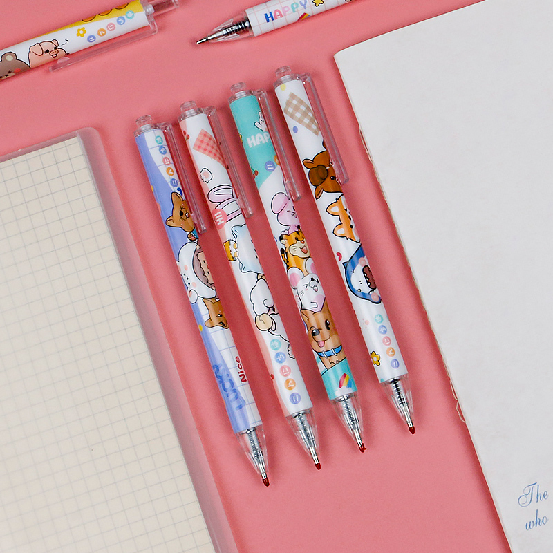 New Cute Press Gel Pen Ins Good-looking Student Limited Black Pen 0.5mm Press Pen Wholesale