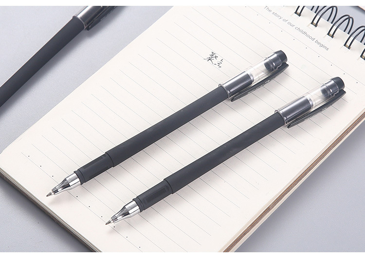 Customizable Black Frosted Gel Pen Wholesale Student Exam Business Signature Pen Blue 0.5 Bullet Water