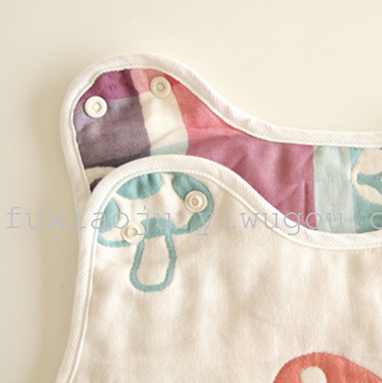 Six layers of organic cotton gauze mushroom sleeping bag child anti kick quilt vest type jacquard sleeping bag