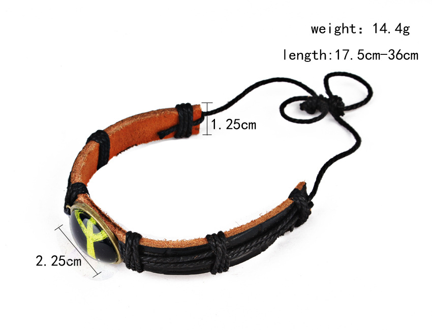 The latest European and American peace anti-war logo leather bracelet hand-woven personalized bracelet diy jewelry. The latest European and American peace anti-war logo leather bracelet hand-woven personalized bracelet diy jewelry.