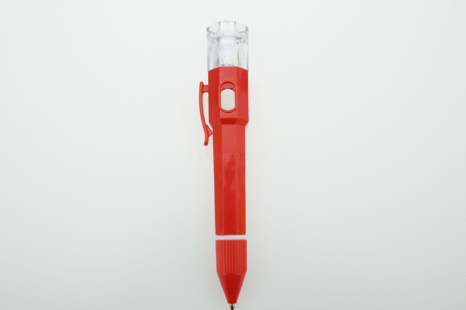 Creative Fun Flashlight Luminous Pen Monochromatic Lamp Color Light Rotating Core Flashlight Ballpoint Pen Signature Pen
