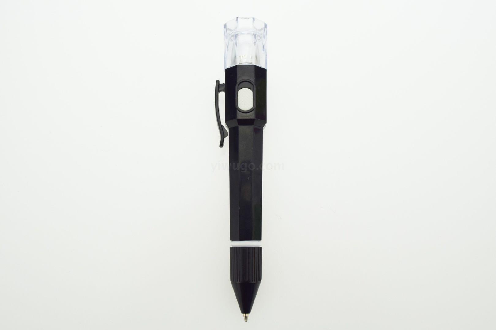 Creative Fun Flashlight Luminous Pen Monochromatic Lamp Color Light Rotating Core Flashlight Ballpoint Pen Signature Pen