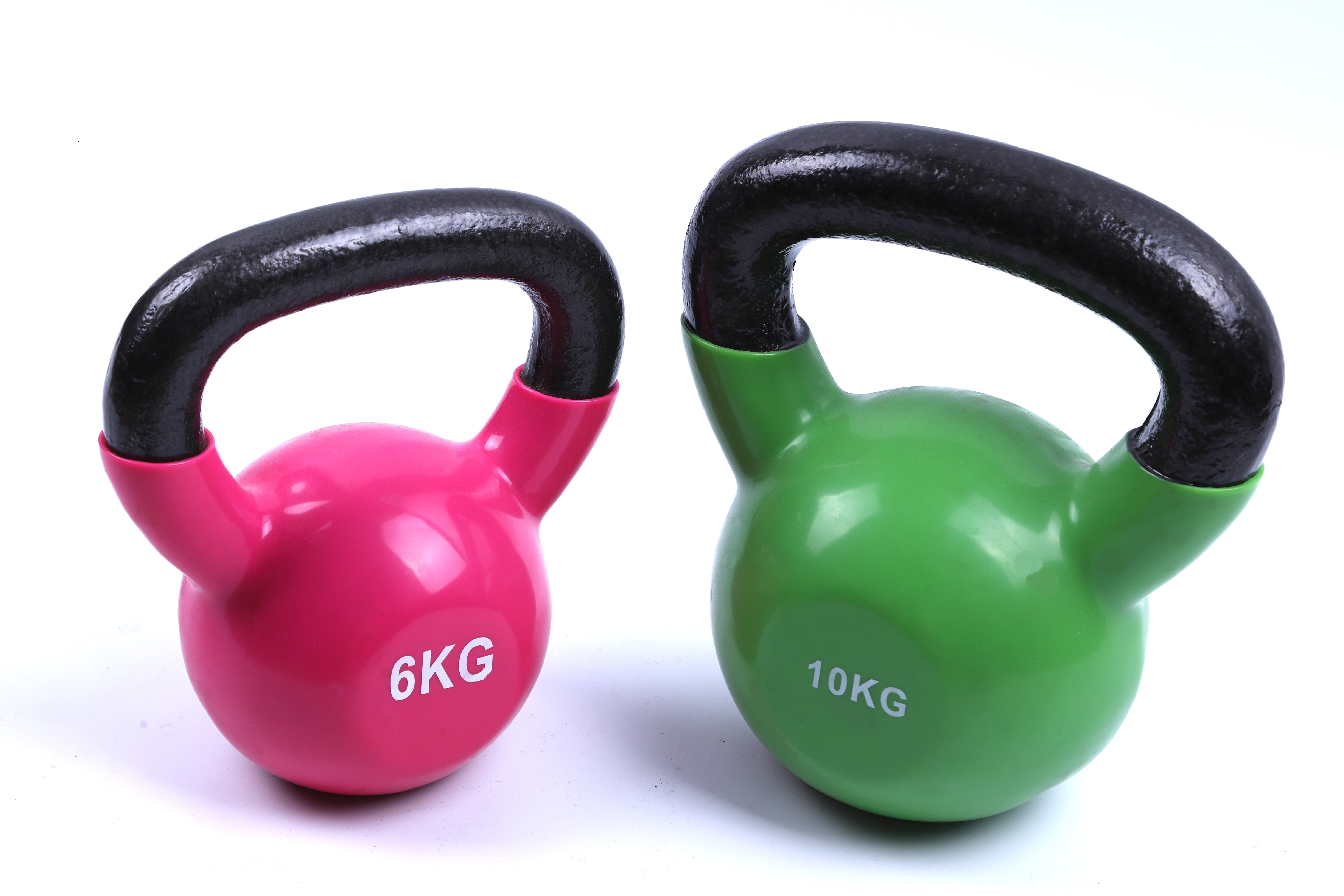 Weightlifting Fitness Dumbbell Glossy Plastic Dipping Kettle-Bell Exercise Arm Strength