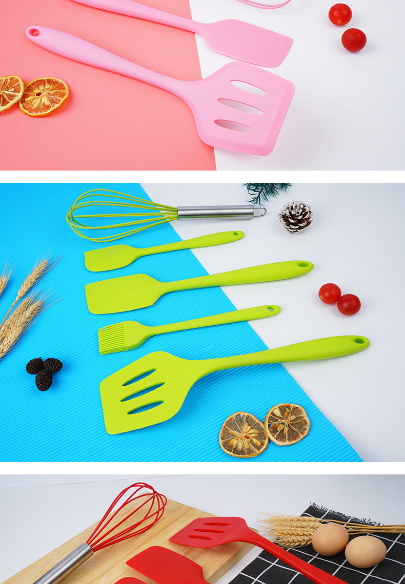 Silicone Kitchenware Set Five-Piece Set Silicone Shovel Oil Brush Egg Beater Scraper Shovel Kitchen Spoon Set Baking Utensils Silicone Kitchenware Set Five-Piece Set Silicone Shovel Oil Brush Egg Beater Scraper Shovel Kitchen Spoon Set Baking Utensils