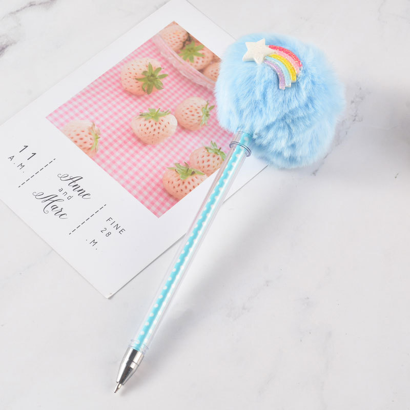 New Creative Stationery Cartoon Animal Plush Ballpoint Pen Personality Stick Ball Ball Student Ballpoint Pen