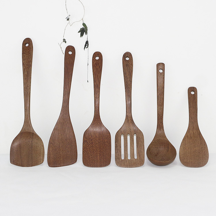  Door Frame Wooden Spoon Wooden Turner Oil Dipper Inclined Spatula Cooking Shovel Mahogany Kitchenware