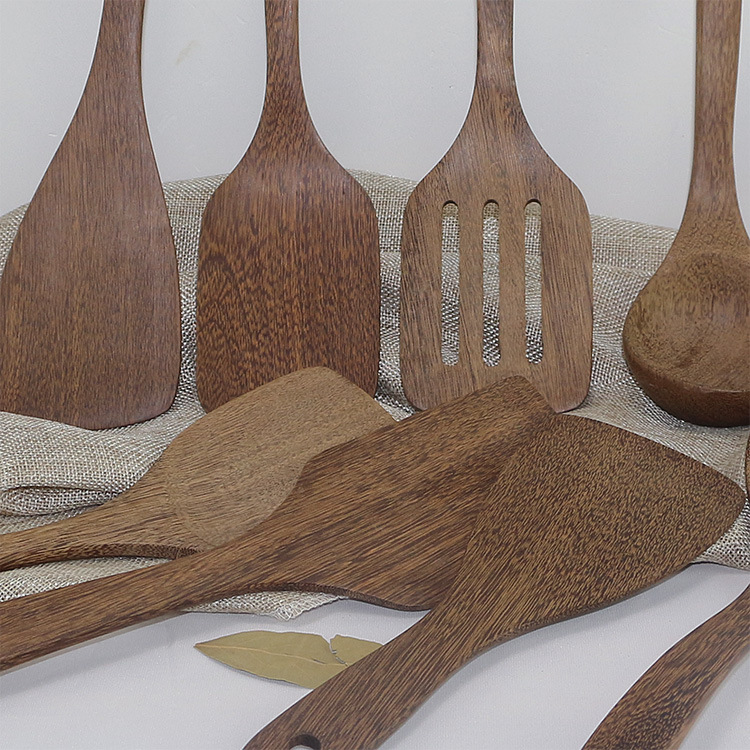  Door Frame Wooden Spoon Wooden Turner Oil Dipper Inclined Spatula Cooking Shovel Mahogany Kitchenware