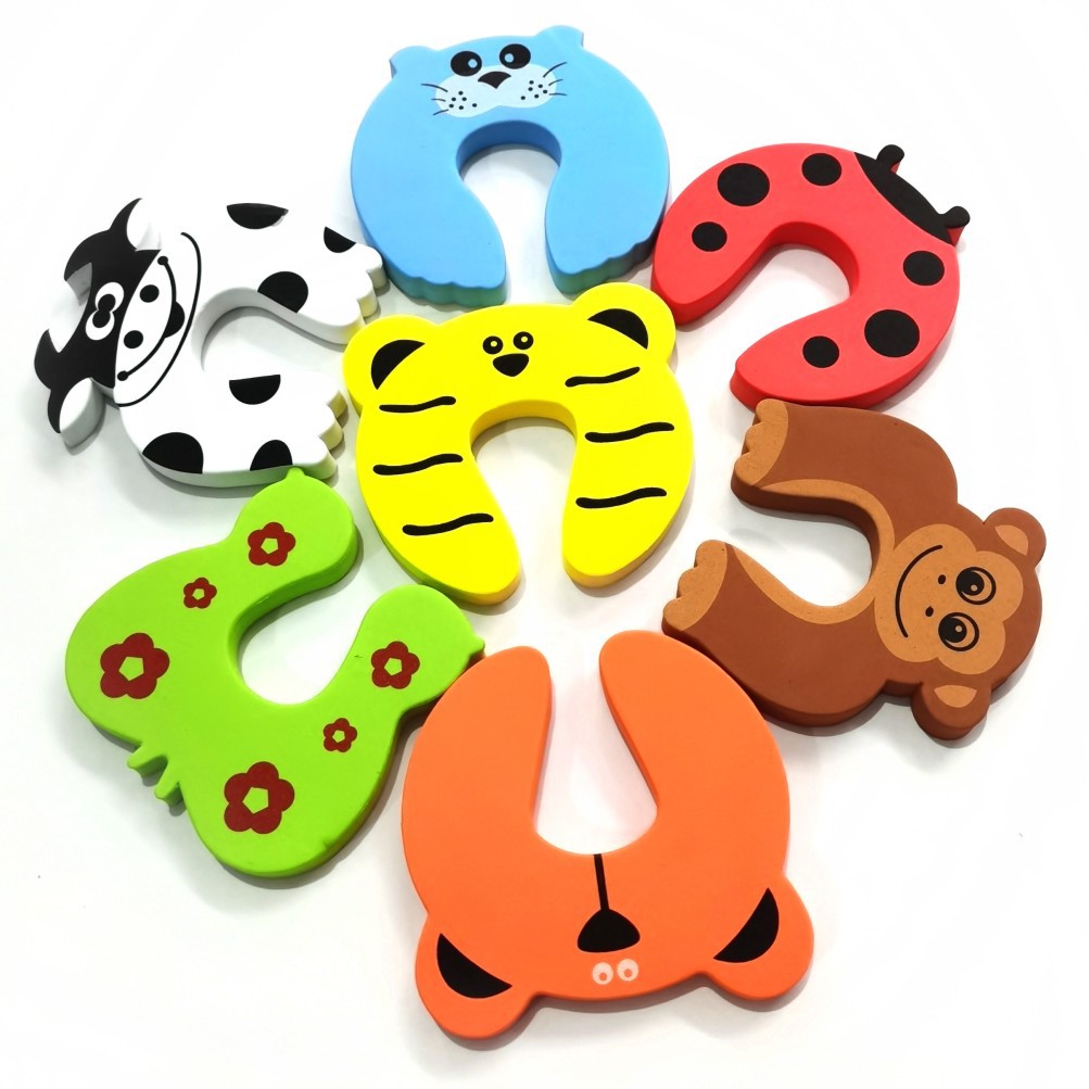 Children&#039;s Safety Animal Cartoon Door Stop Anti-Collision Anti-Pinching Door Seam Protector Door Card Baby Anti-Clamp Hand Anti-Pinching Hand Door Card Eva