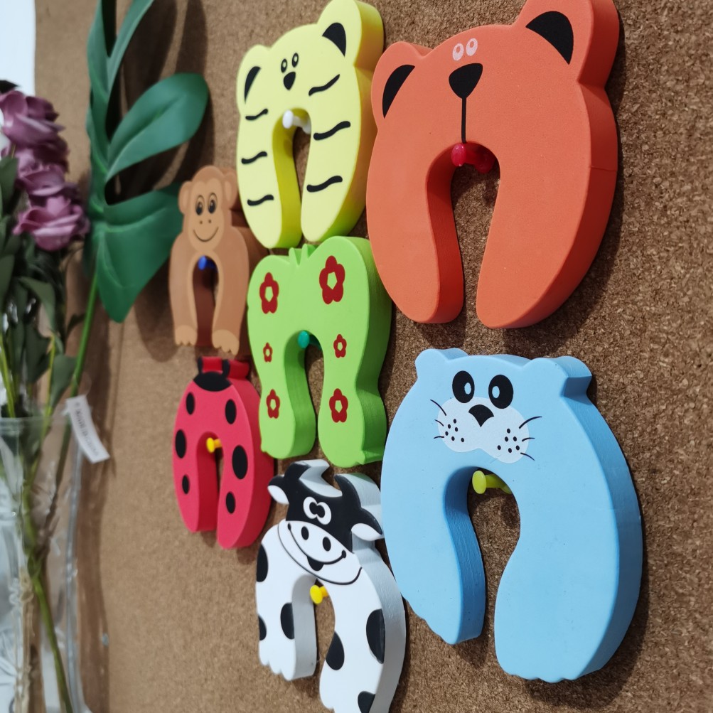 Children&#039;s Safety Animal Cartoon Door Stop Anti-Collision Anti-Pinching Door Seam Protector Door Card Baby Anti-Clamp Hand Anti-Pinching Hand Door Card Eva