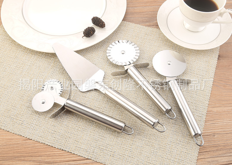 Stainless Steel round Tube Handle Cake Shovel 430 Material Pizza Shovel Triangle Spoon Cheese Shovel Stainless Steel round Tube Handle Cake Shovel 430 Material Pizza Shovel Triangle Spoon Cheese Shovel