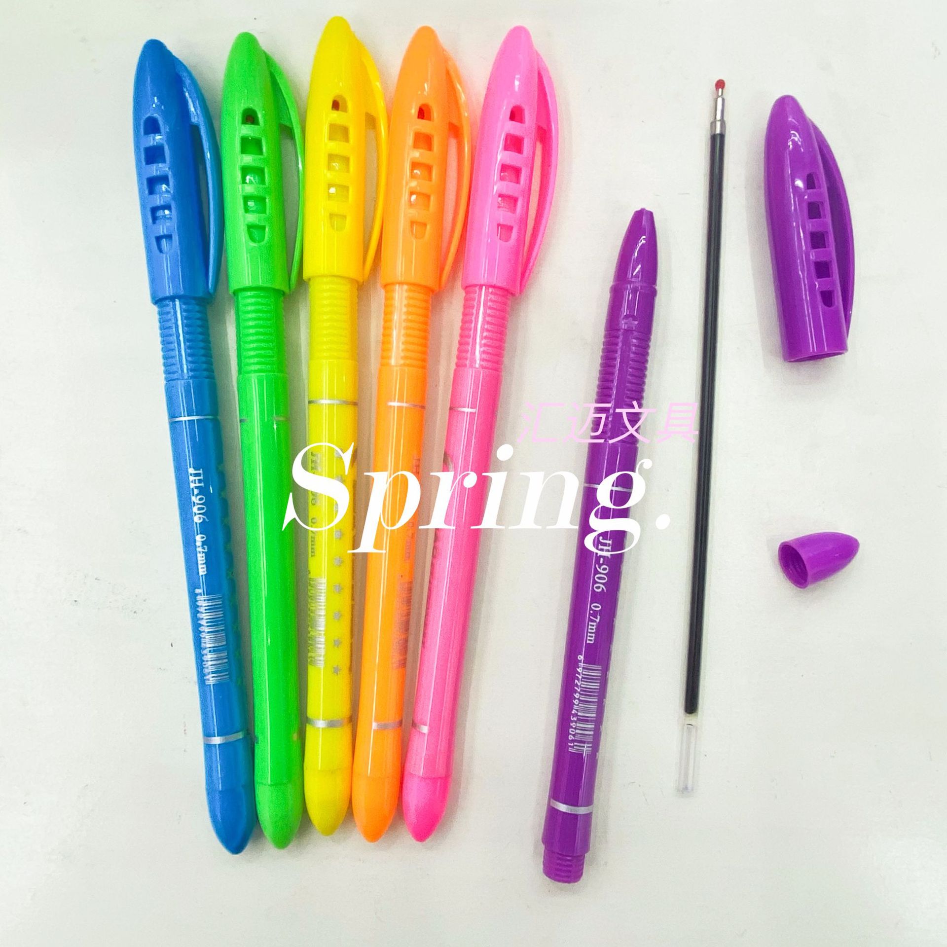 Ballpoint Pen Press Type Ballpoint Pen Multi-Color Neutral Oil Pen Blue Refill Red and Black Three-Color Insert Type